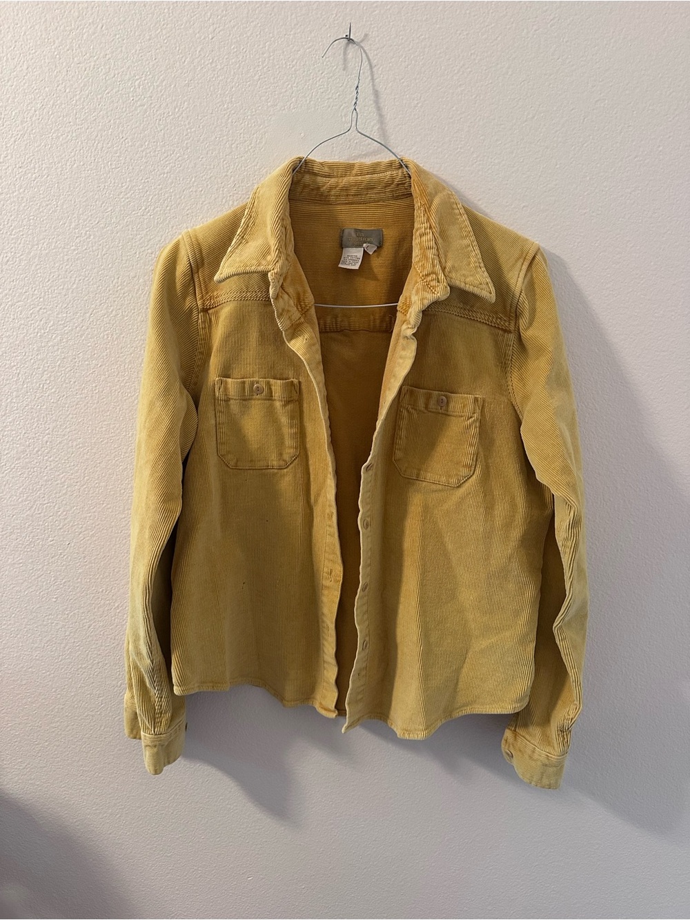 Vintage Yellow Corduroy Button-Down Shirt Jacket